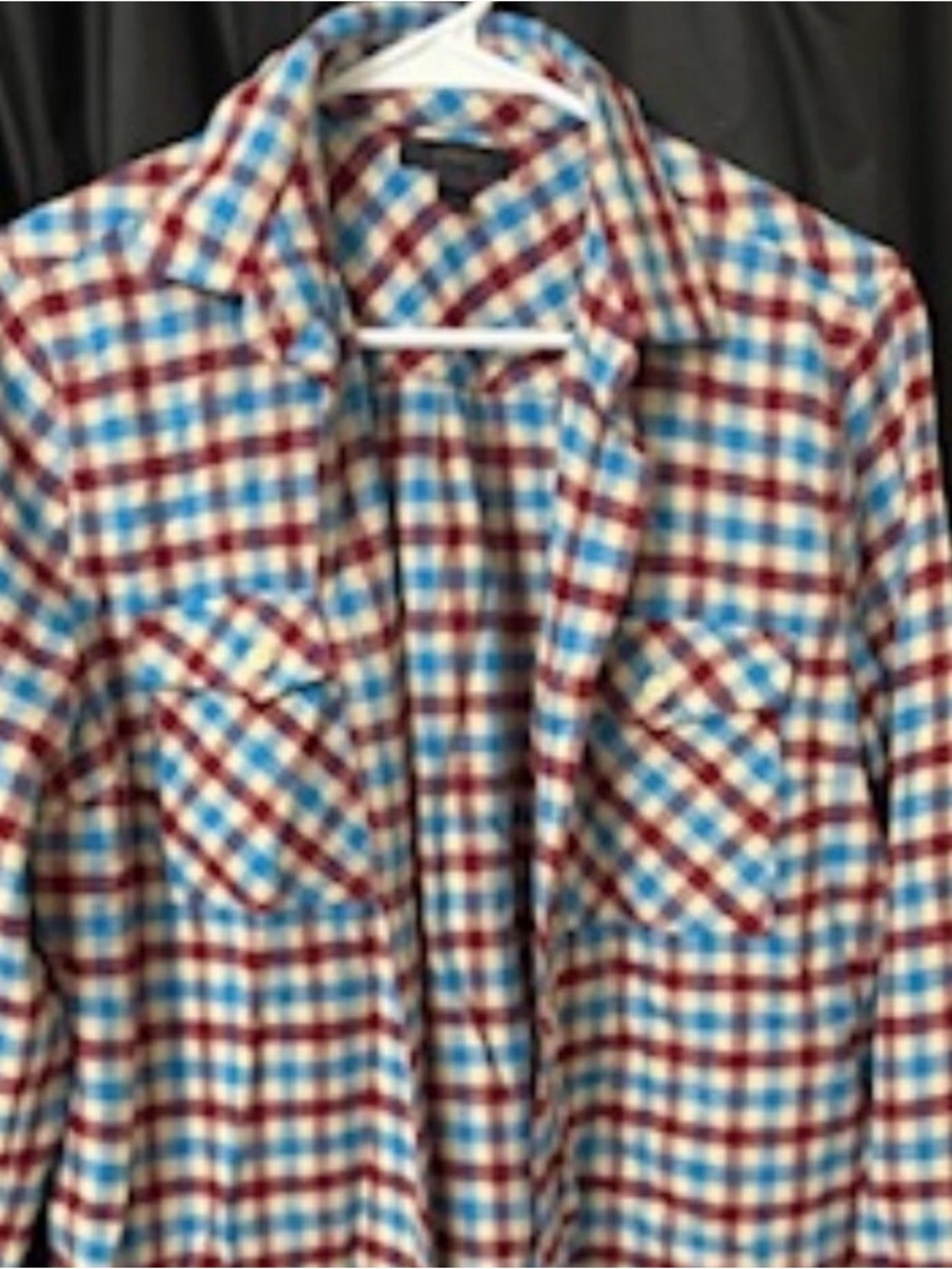 J. Crew Red, Blue & White Plaid Button-Up Jacket